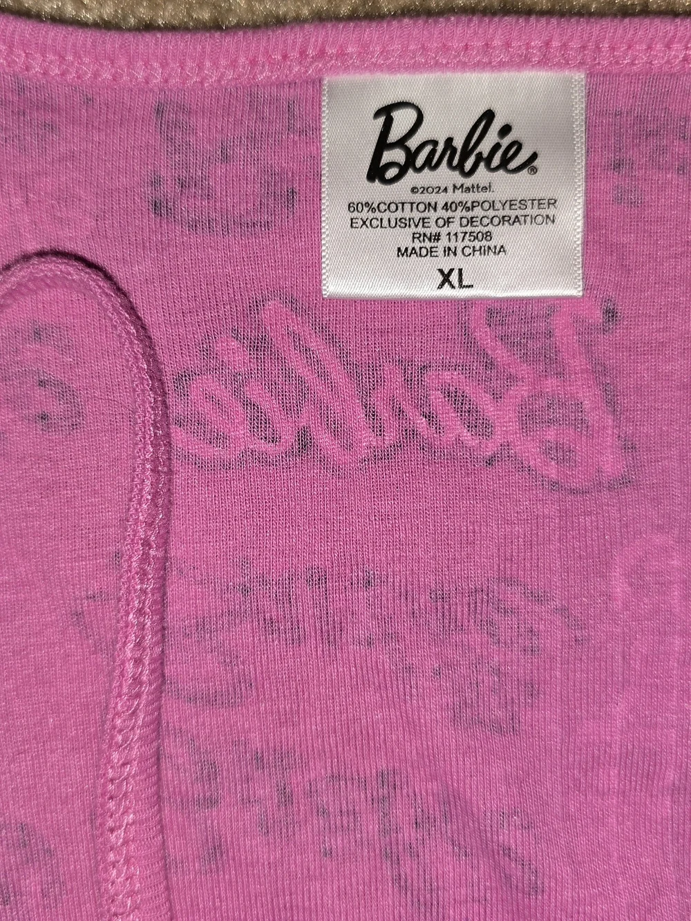 Girls Barbie Logo Pink Cardigan & Tank Top Size XL 2-Piece Set